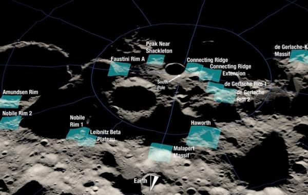 ناسا منطقه ها احتمالی فرود انسان روی ماه را خاطرنشان کرد
